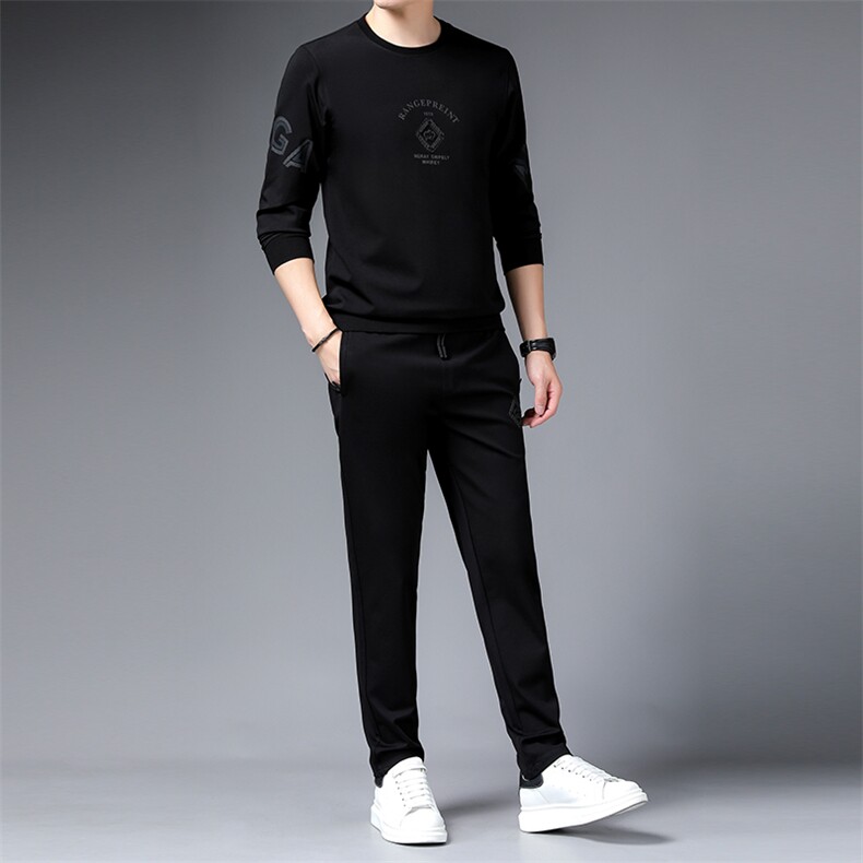 SA9618-2钱塘2020-2冬季新款时尚休闲圆领套装中青年男士卫衣P140,男装休闲套装,钱塘207-2
