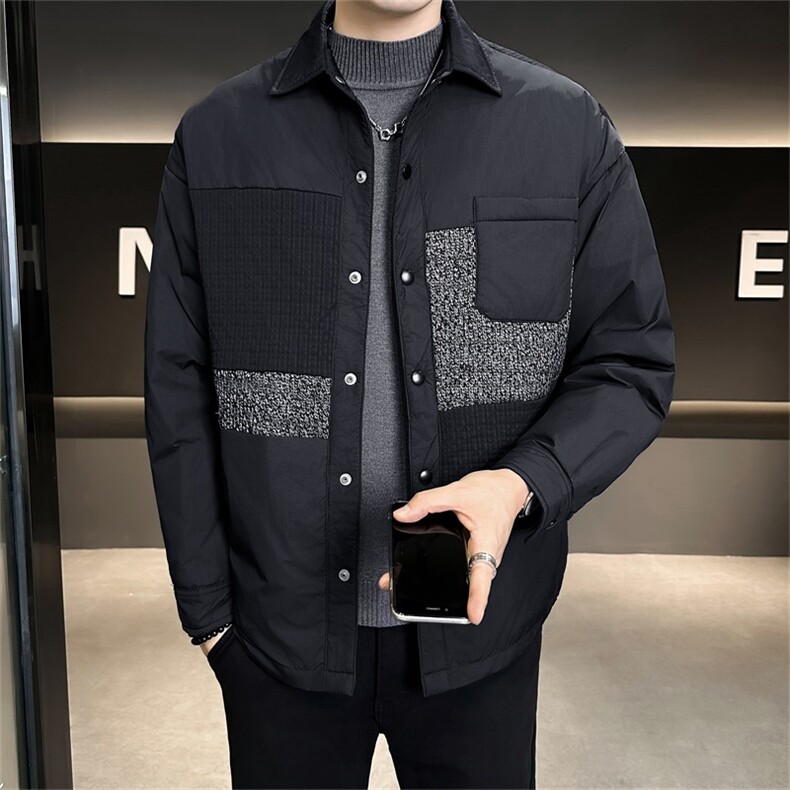 标90白鸭绒店主风翻领休闲宽松轻奢羽绒服外套男8810-P210,男装羽绒服,电商A413