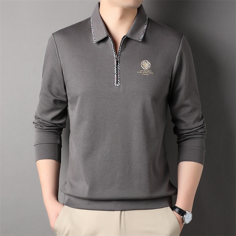 G99611男式秋季服装新款长袖T恤青年翻领卫衣四季打底体恤P65,男装卫衣,电商B360