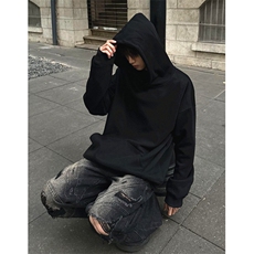 高街日系复古重磅休闲连帽卫衣男纯色百搭潮帽衫外套WT010，女装短外套，星座1116A（原606A-3）