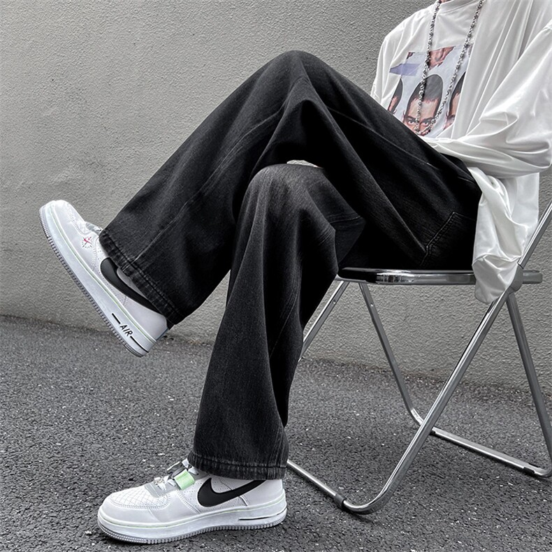 B221新款秋装美式ins高街小众情侣纯色牛仔裤LK22048-P55控78,男装牛仔裤,电商B221