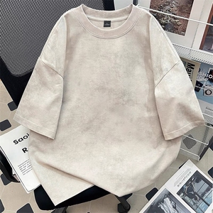 300克得物重磅100纯棉宽松吊染结构感光板短袖T恤男 RH5003-特P31图片
