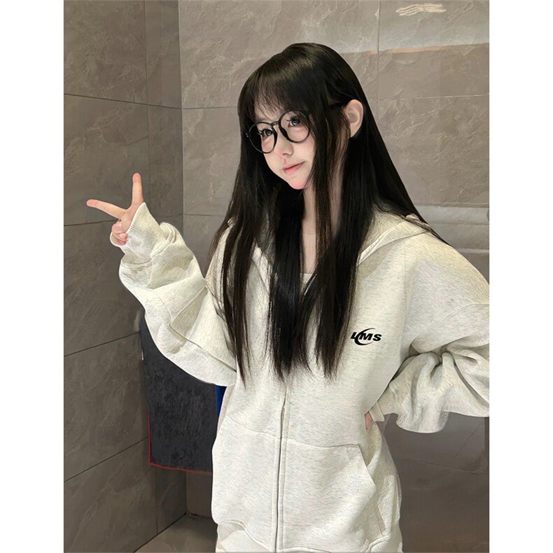 抖音得物高品质350克秋冬双头双拉链卫衣开衫外套AW7407,女装短外套,电商A443