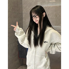 抖音得物高品质350克秋冬双头双拉链卫衣开衫外套AW7407，女装短外套，电商A443