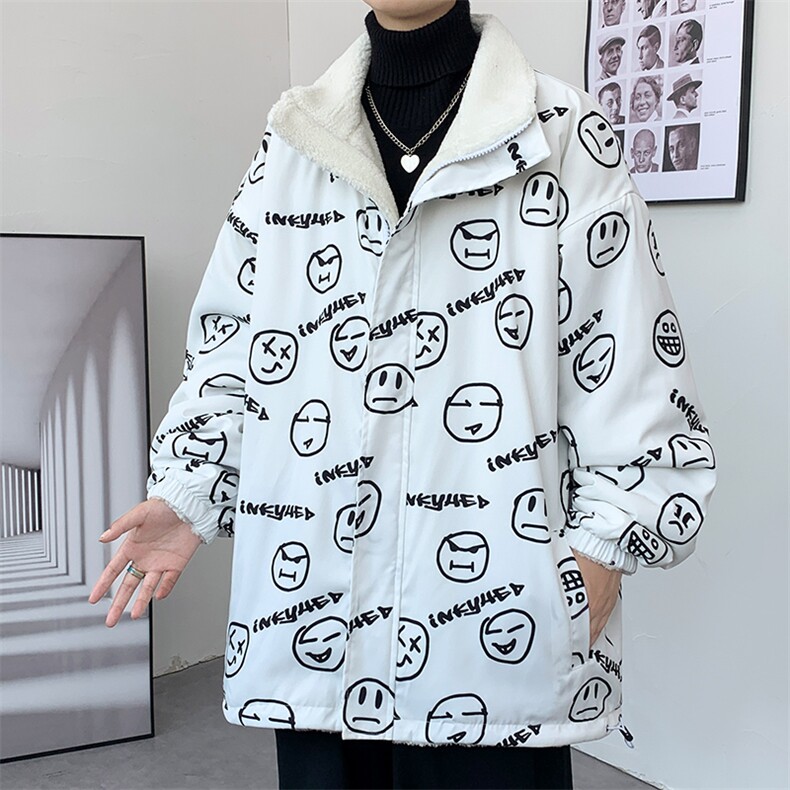 新款冬季加绒加厚羊羔绒双面穿保暖外套棉衣男装潮 MY101P95图片