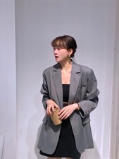 简约微阔小西装，女装西装，驿谷