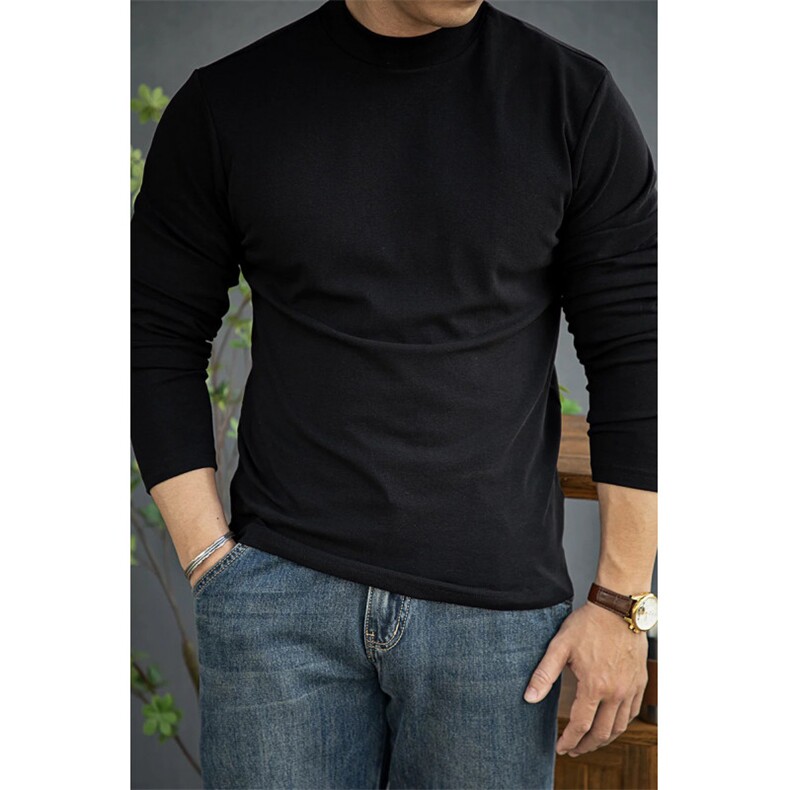 网图现货肌肉男秋冬小高领德绒保暖长袖T恤打底衫DR01-P17，男装T恤，电商C310