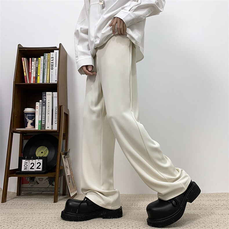春季男女同款西裤ins小众高级感阔腿宽松痞帅潮流长裤XK302-P50,男装西裤,电商A178
