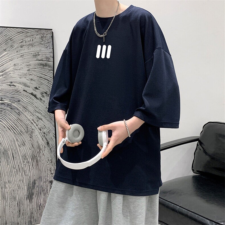 冰丝七分袖t恤男大码五分袖男短袖男中袖Q11436-P30,男装T恤,电商A040