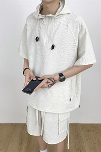 直播~泡泡纱短袖短裤休闲套装 A468特P60控108图片