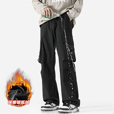 机能防水工装裤加绒银狐绒男宽松伞兵裤K1317J加绒-特P45控88，男装工装外套，电商A001