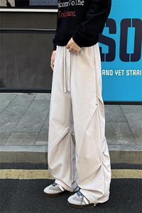 8XL-M 秋冬美式冲锋裤子男士潮牌阔腿裤加厚直筒宽松长裤K9178P58图片