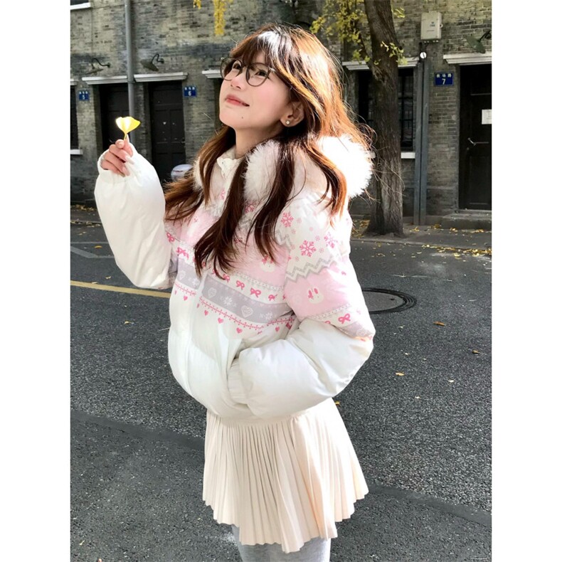 1506-1/G78180/P89美式复古面包服女冬雪花兔子毛领棉服,男装棉衣,星座1506A