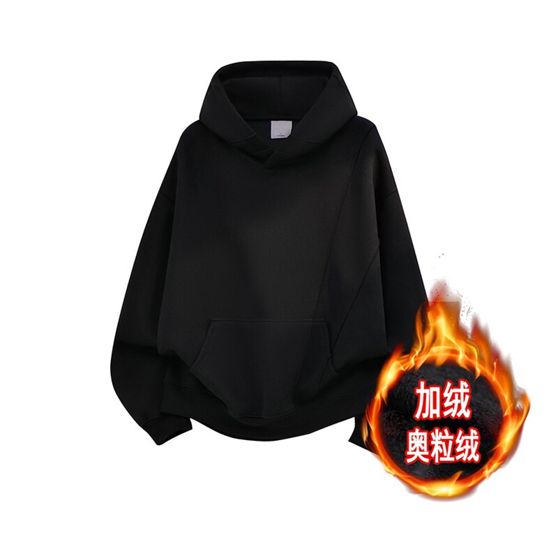 拼接卫衣加绒奥粒绒重磅500克连帽硬挺宽套头外套 RH5306JR-P62图片