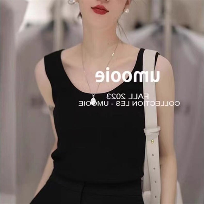 2025年夏季时尚圆领无袖条纹气质简约背心，女装背心吊带，萱芳婷羊绒