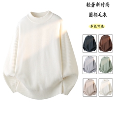 City秋冬加厚高品质设计感纯色街头中领针织毛衣2025MZ85-P48，男装针织衫/毛衣，星座610B-1