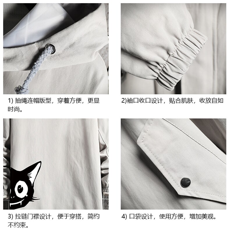 JK41035-P85加棉款-P115纯棉连帽夹克男士大码工装夹克男网格,男装夹克,电商A040A
