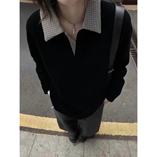 2025年新款POLO领假两件长袖T恤男女上衣宽松春秋内搭打底小衫，男装Polo衫，四季星座505