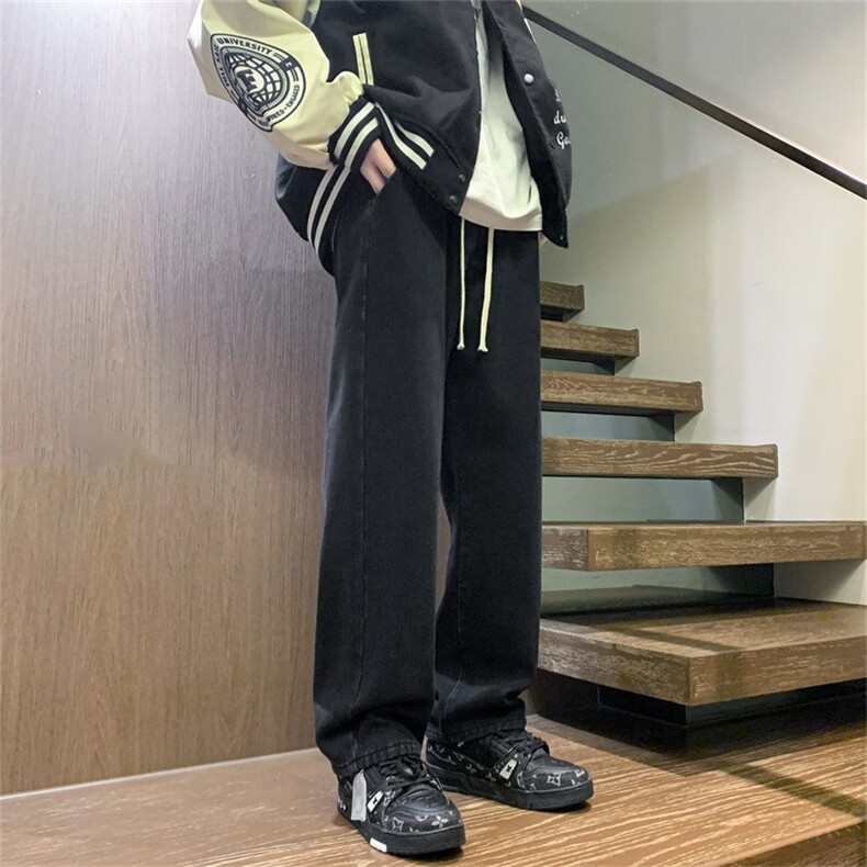 牛仔裤男加绒加厚直筒裤子阔腿休闲长裤A080-9291-常规P35加绒P45,男装牛仔裤,电商A080