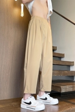 8XL-M速干九分裤男冰丝裤特大码肌理感直筒裤透气休闲裤K980P35，男装休闲裤，电商D206-1