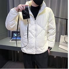 常规款宽松型青少年新款2024秋冬季男款轻薄黑色翻领棉衣潮立领，男装夹克，星座506A