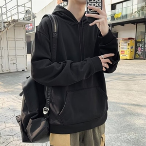 春秋季卫衣男潮牌纯色重磅宽松外套oversize情侣连帽衫 WR01图片