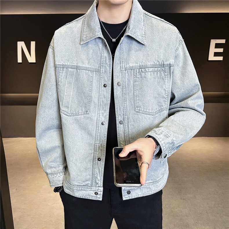 2026新款春季牛仔夹克外套男装复古水洗工装衣服A313-6811-P115,男装夹克,电商A313
