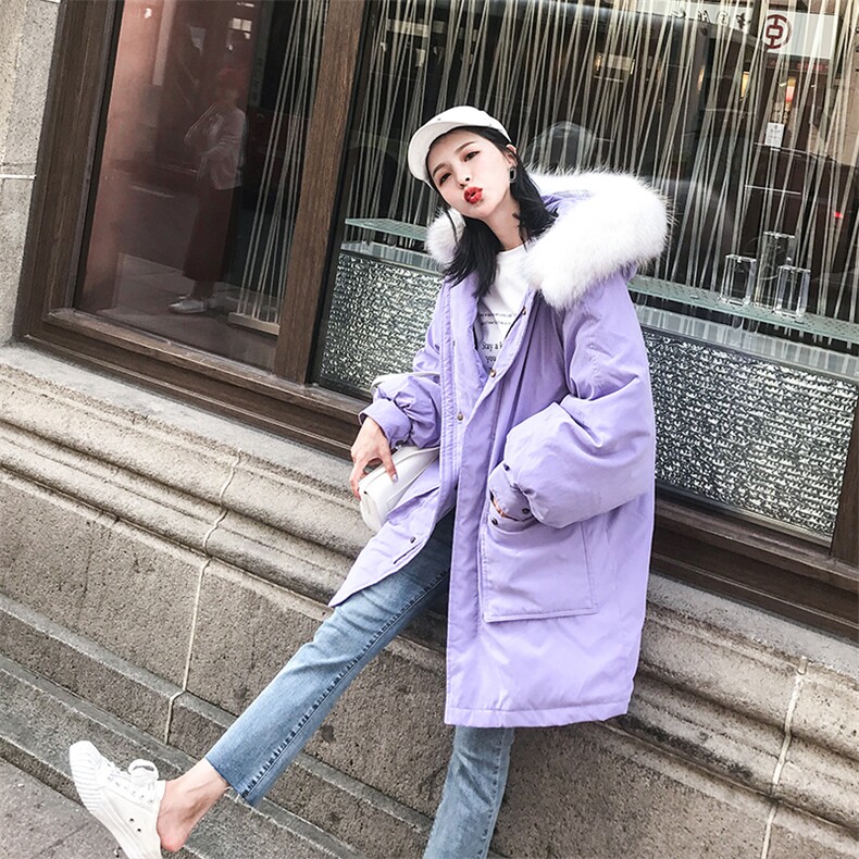 大货已出！冬季新款大毛领宽松工装棉服8505A-9960,女装棉衣/棉服,依依服饰