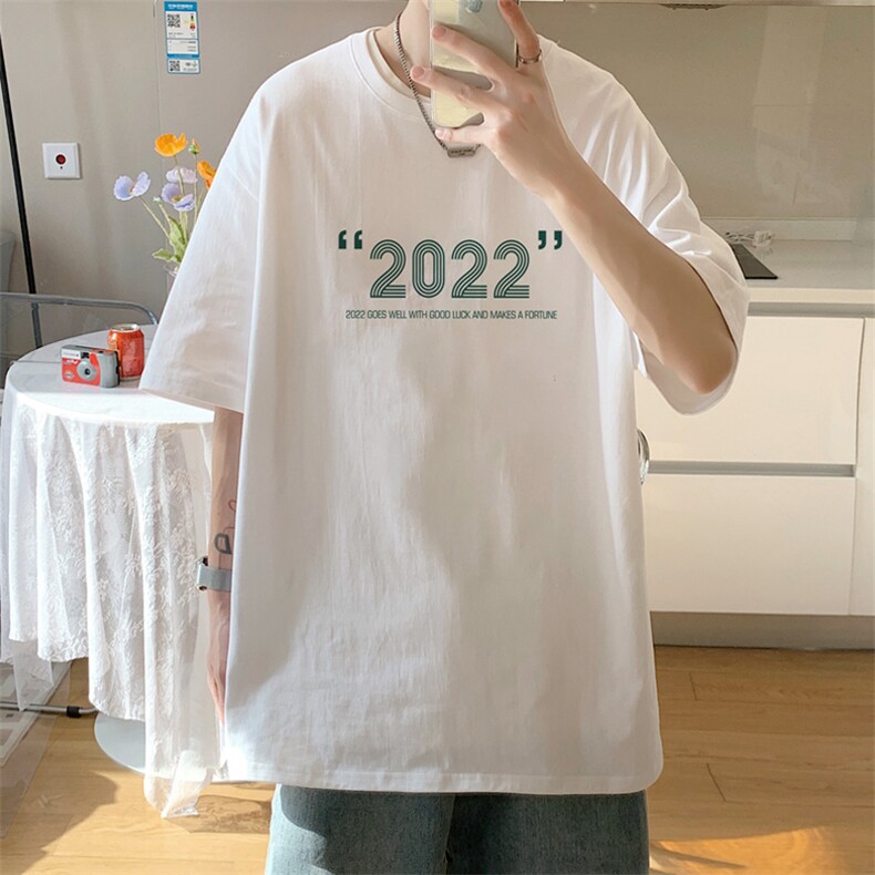！2022夏季新款男士纯宽松短袖T恤百搭潮流体恤T2256P25图片