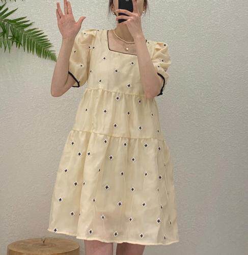 【现货】夏季新款 韩版黑边欧纱连衣裙,女装连衣裙,one&two