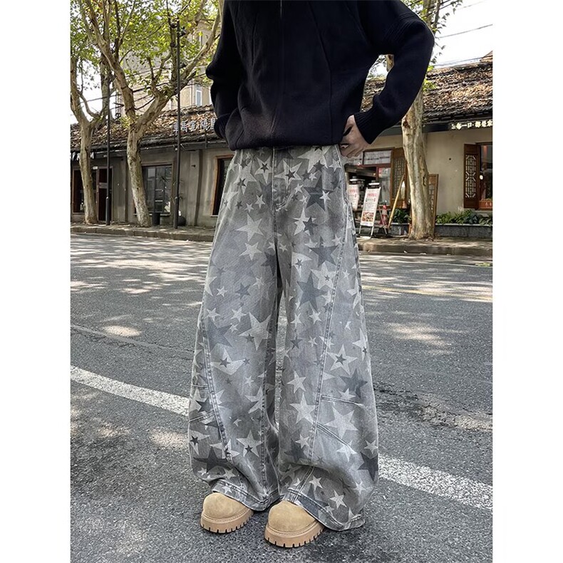 气质潮流流行牛仔裤慵懒百搭日系简约文艺ins新款原宿RK3210-P55,男装牛仔裤,星座412-3