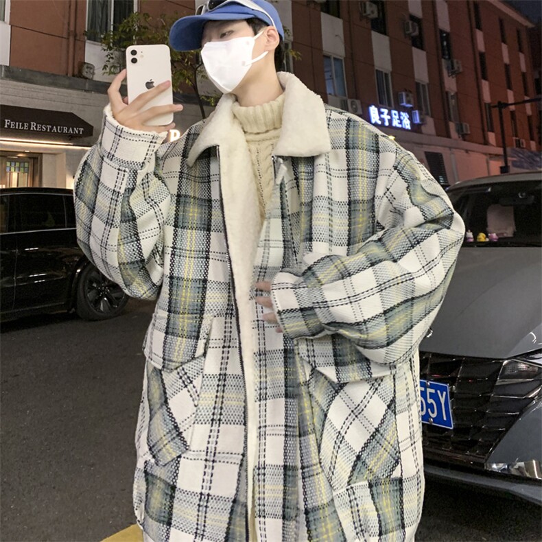 羊羔毛加绒加厚棉服外套男冬季百搭情侣棉衣M166P105控148,男装棉衣,电商A157