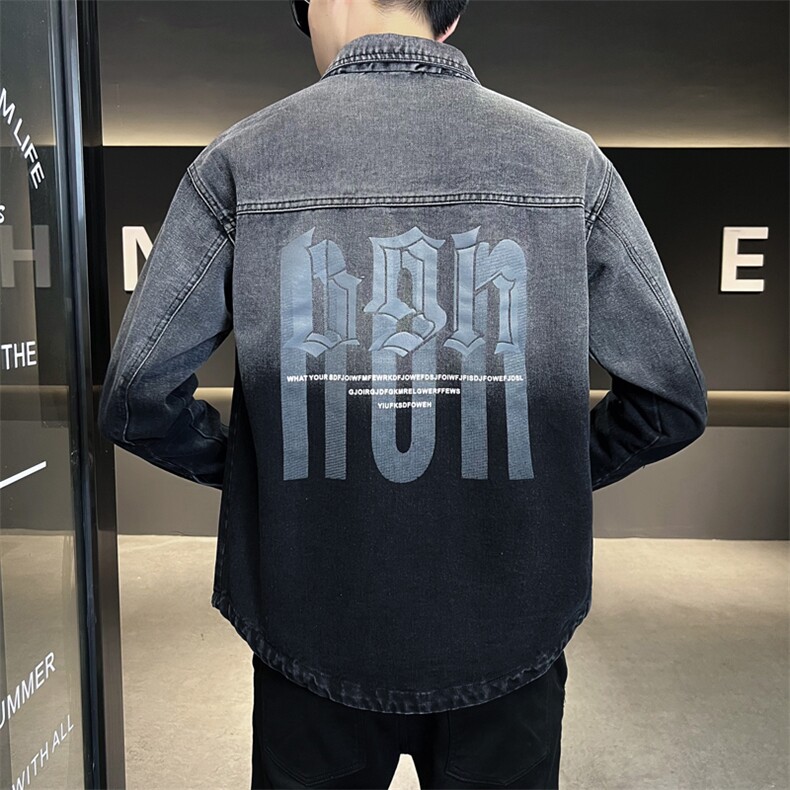 2023新款夹克外套男秋冬牛仔渐变洗水大码宽松休闲外套jk805-p98,男装夹克,电商D303