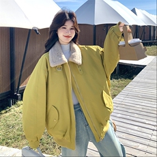 出货黄色90绒羽绒派克外套2C198-6616-P295K448，女装羽绒服，2C198