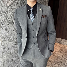 西服套装男西装男士商务休闲职业装修身新郎伴郎结婚三件套礼服潮，男装西服套装，星座505-2（原电商A260-1)