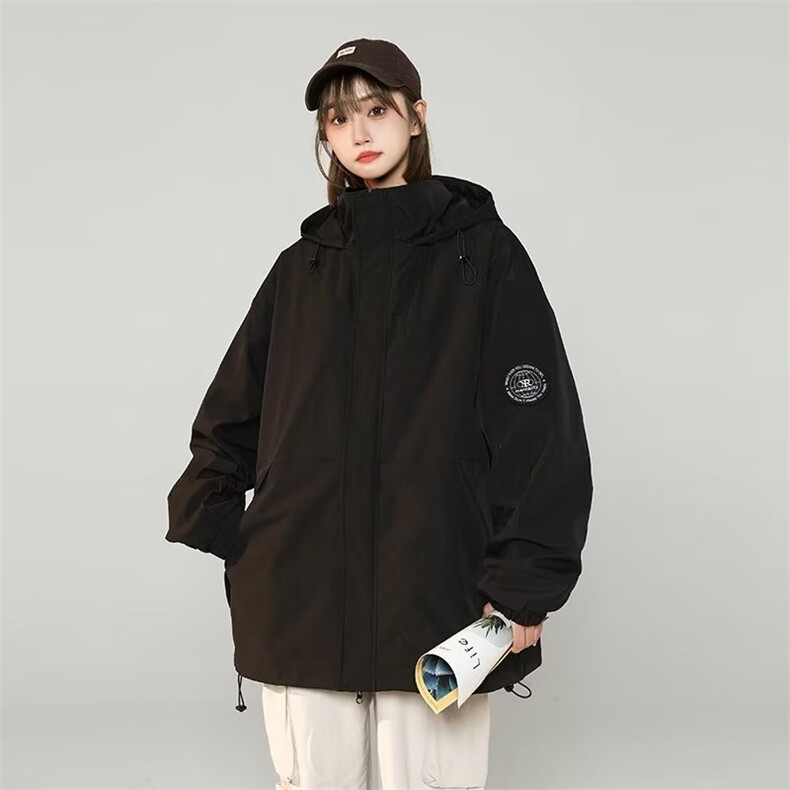 1506-1/GW50240/P61冲锋衣男潮牌连帽秋季户外宽松工装夹克,男装夹克,星座1506A