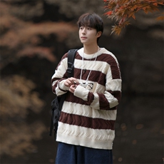 cityboy！条纹毛衣男士加厚麻花线衣男针织衫男XH03-P60，男装针织衫/毛衣，电商B367