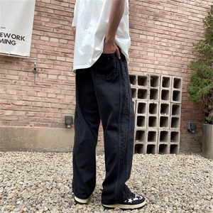 炸街痞帅直筒裤子美式高街vibe休闲牛仔长裤直筒阔腿 Q6051-P48图片