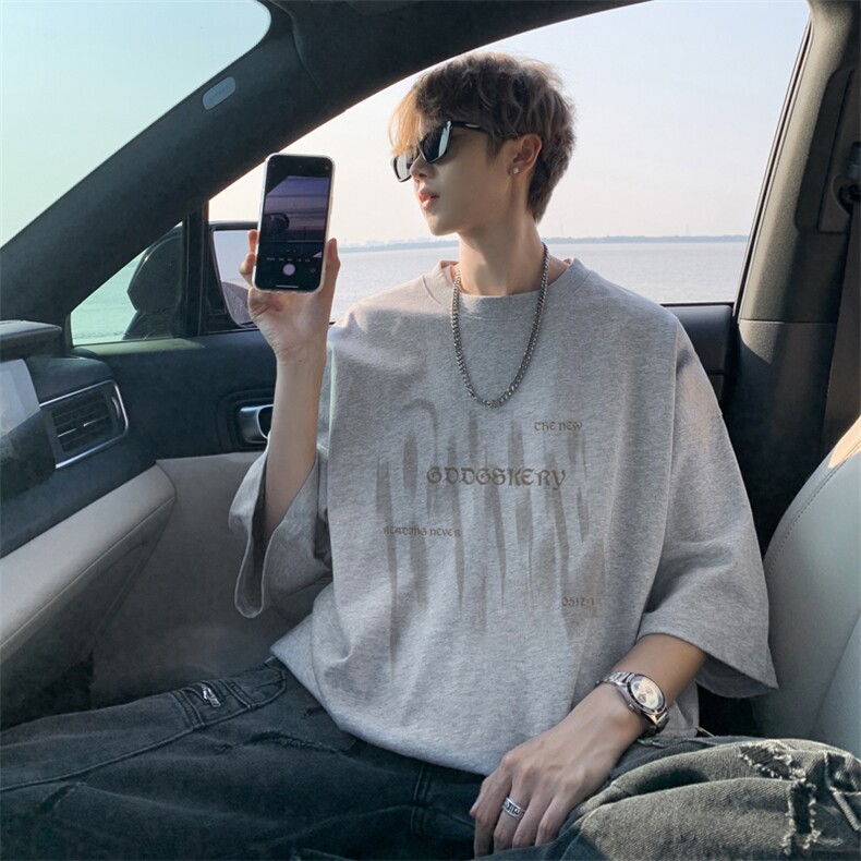 已注册/夏季重磅外景ins韩版短袖T恤男宽松体恤打底衫DT00015/P25，男装T恤，电商B316