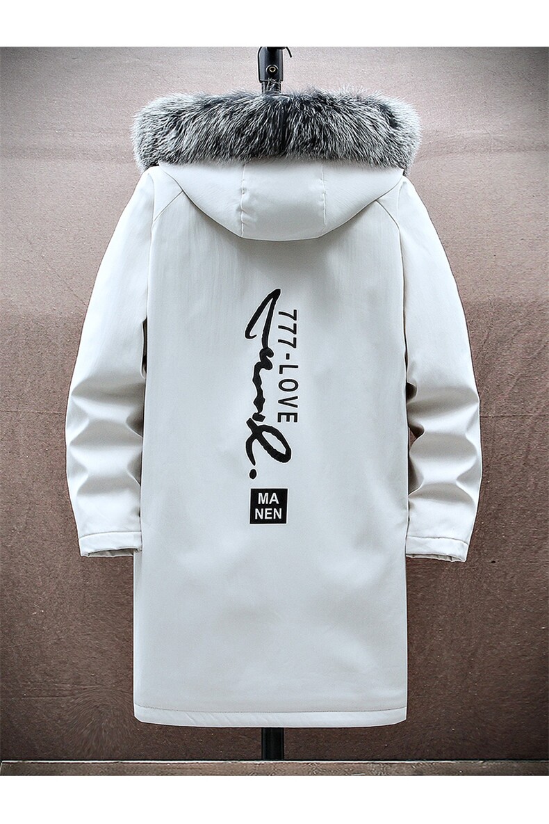 主推款男士派克服中长款冬季加绒加厚风衣连帽外套JR917-P90,男装风衣,星座301D(原星座1004-8）