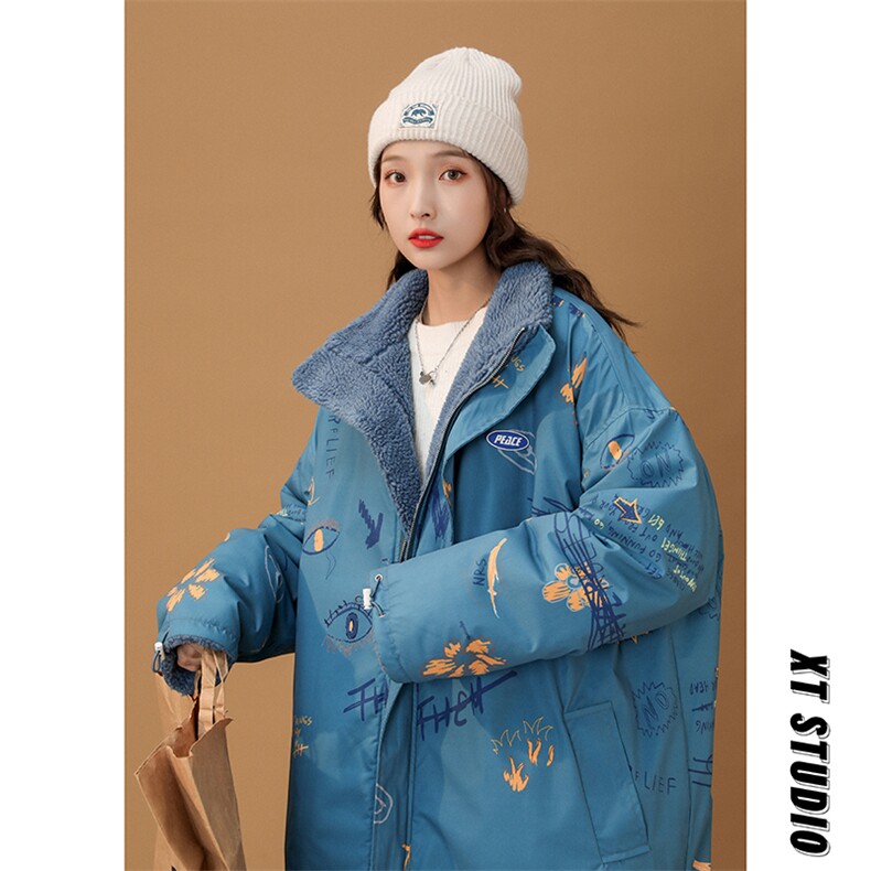 两面穿重磅女港风潮牌潮流美式棉服外套A170-M801-TP38,女装棉衣/棉服,电商A170