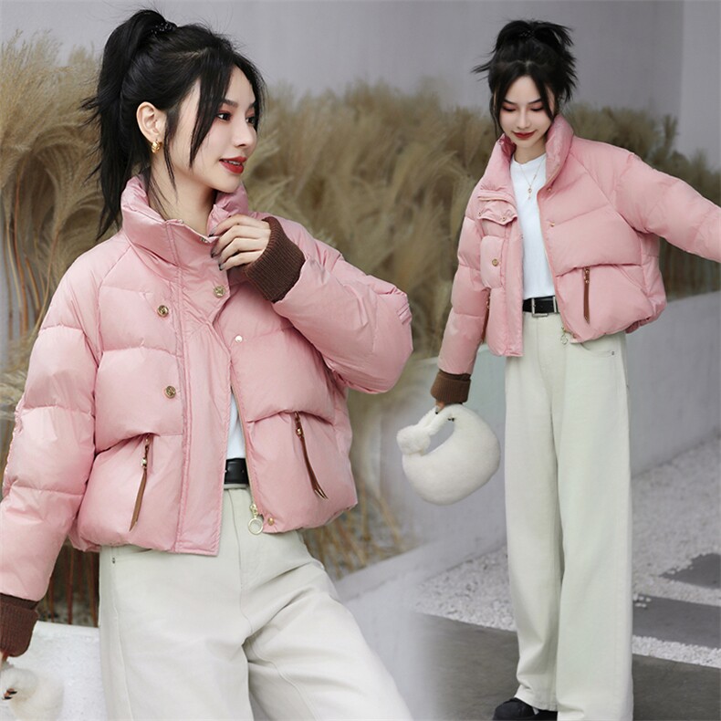 现货可推2025冬季新款韩版短款白鸭绒气质减龄短款羽绒外套女，女装羽绒服，时尚风爆