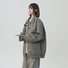 PU皮工装翻领夹克2025秋季痞帅潮流二开外套XZ301b-2-JK2591P75，男装夹克，星座301B-2（原A443-1）