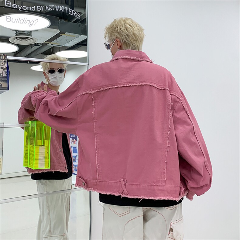 Wt13-P62美式复古毛边短款牛仔夹克,男装夹克,星座1501-1