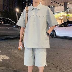 新款休闲短袖短裤套装图片