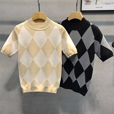 毛衣男韩版潮流五分袖半高领毛衣M3317P42图片