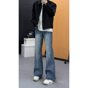 美式高街vibe重工艺水洗闪电纹hiphop牛仔裤货号K2593P55图片