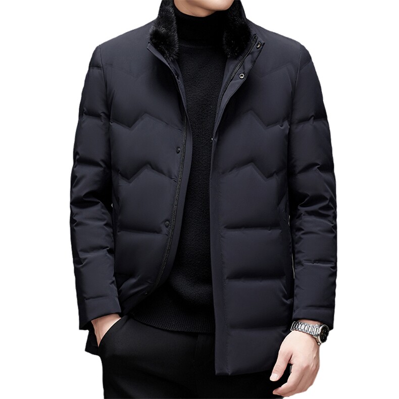 2023冬季新款立领羽绒服中年男士白鸭绒90%羽绒外套MSNA2125-P390,男装羽绒服,电商B212（原钱塘6029）