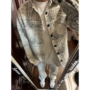 小香风格子外套男秋季复古街头小个子宽松百搭情侣上衣JK720