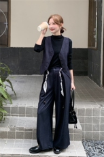 老钱风马甲套装女2025秋季新款超好看高级感气质显瘦阔腿裤两件套，女装套装/套裙，2C236